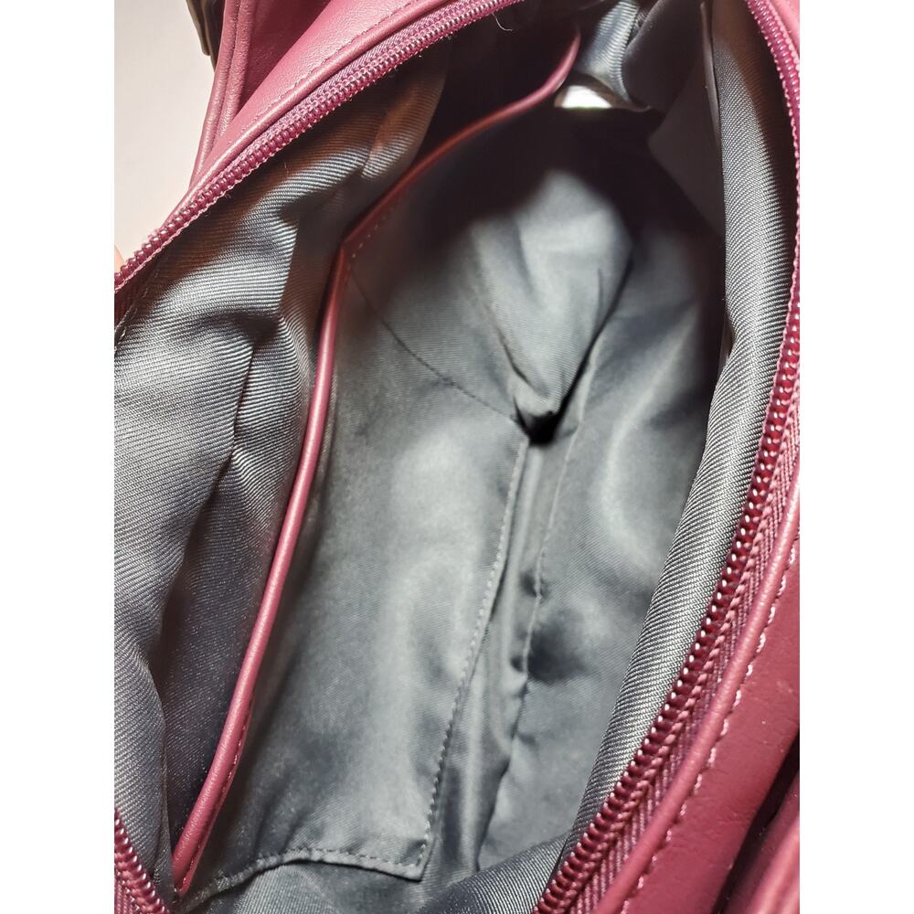 Simply Vera Vera Wang Collection Burgandy Quilted Buena Satchel Crossbody Bag - Picture 11 of 16